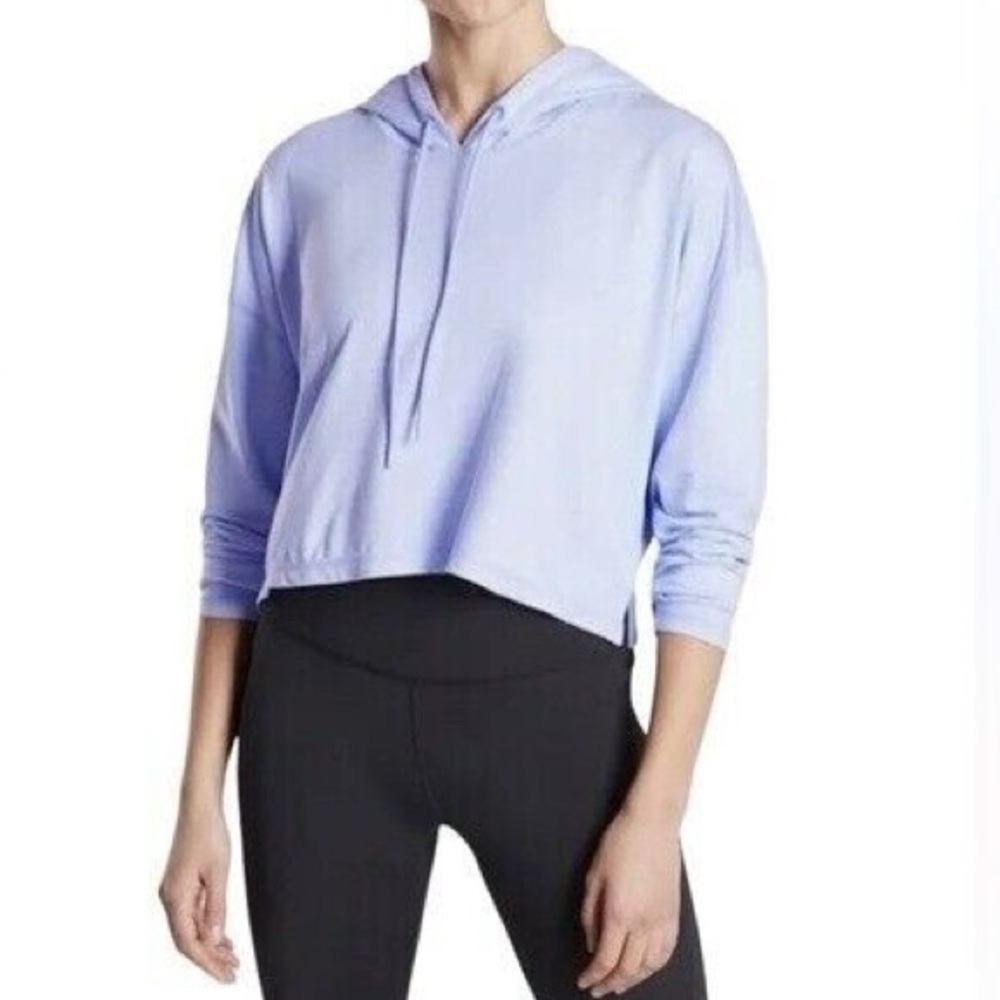 Athleta Purple Uptempo Short Hoodie Cropped Sweatshirt | XXS